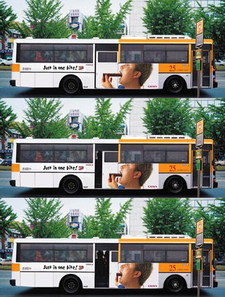 Just in One Bite Bus Advertisement