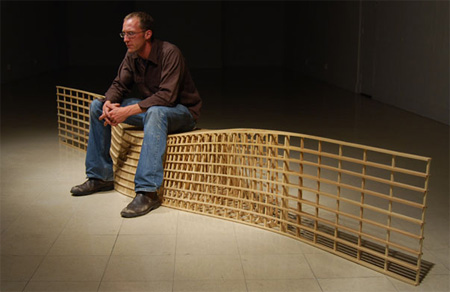 Creative wooden benches by Matthias Pliessnig. [ link ]