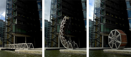 Incredible Rolling Bridge in London by Heatherwick Studio