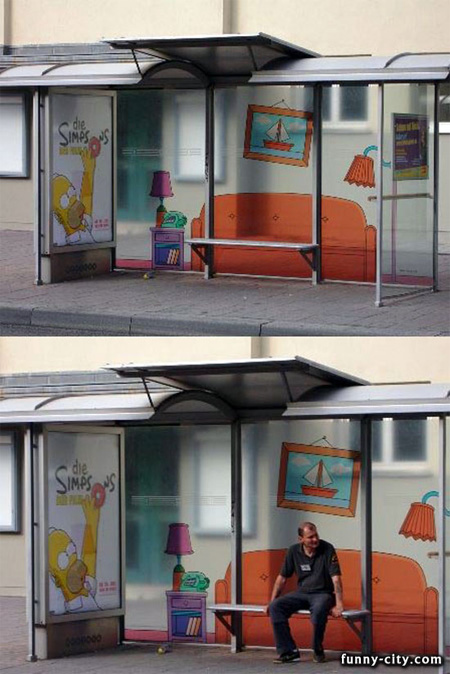 Simpsons Bus Stop Advertisement