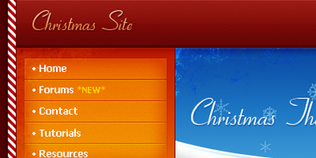 Christmas-Themed Web Layout Photoshop Tutorial