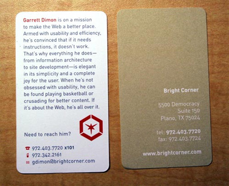 Bright Corner Business Card