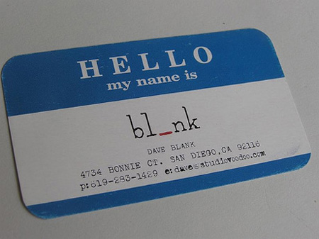 Dave Blank Business Card