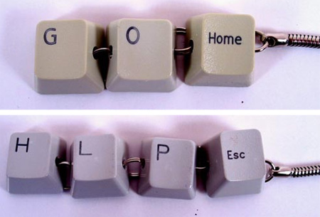 Recycled Computer Keyboard Keychains