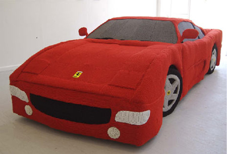 Seen On coolpicturesgallery.blogspot.com Knitted Ferrari 2