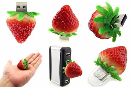 Realistic Strawberry 8GB USB Flash Drive 2