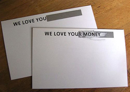 We Love Your Money Business Card
