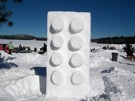 Giant Lego Snow Sculpture