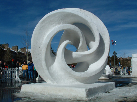 Whirled White Web Snow Sculpture