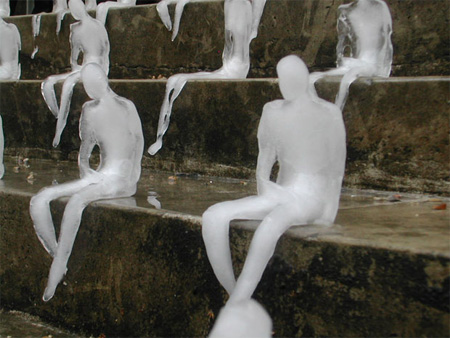 Melting Men Ice Sculptures
