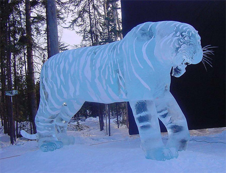 Tiger Ice Sculpture