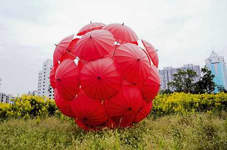 Umbrella Art Installation in Shanghai