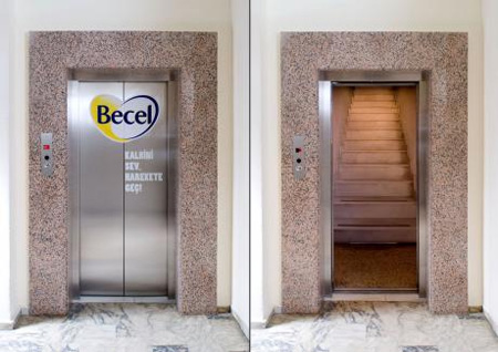 Becel Elevator Advertisement