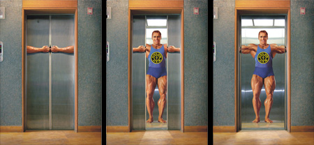 Golds Gym Elevator Advertisement