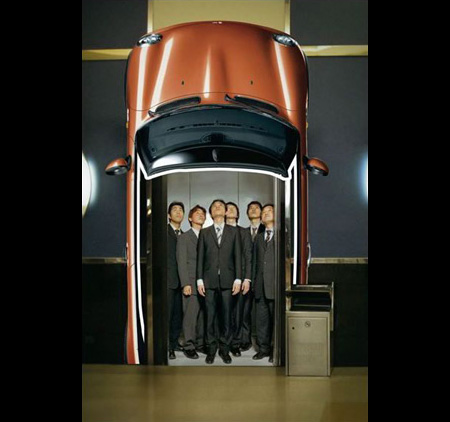 Mini Cabrio Elevator Advertisement