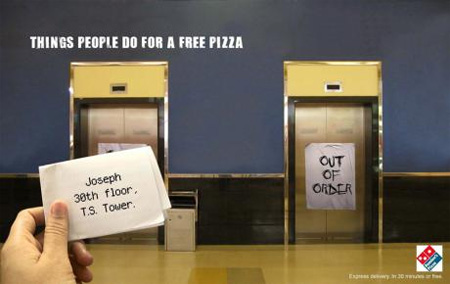 Dominos Pizza Elevator Advertisement