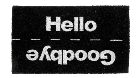 24 Modern Rugs, Carpets, and Doormats Seen On www.coolpicturegallery.net Hello Goodbye Doormat