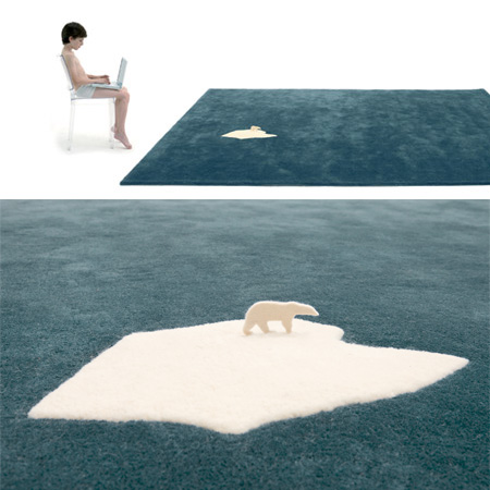 24 Modern Rugs, Carpets, and Doormats Seen On www.coolpicturegallery.net Global Warming Polar Bear Rug