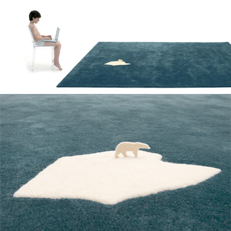 Global Warming Polar Bear Rug