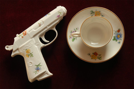 Gadgets and Designs Inspired by Guns Seen On www.coolpicturegallery.net Porcelain Pistols