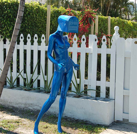 Blue Lady Mailbox