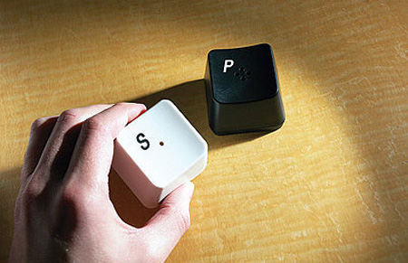Keyboard Key Salt and Pepper Shakers