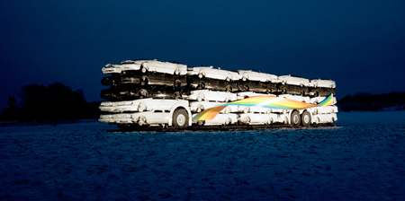 50 Cars 1 Bus Sculpture