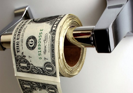 El dinero de papel higiénico