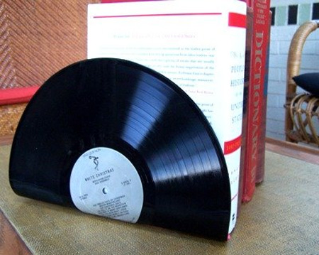 Old Vinyl Records Bookends