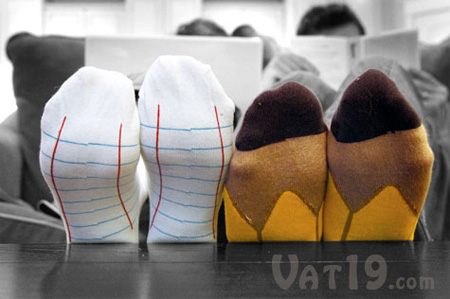 Notebook and Pencil Socks