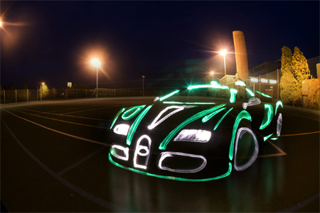 Bugatti Veyron Light Graffiti