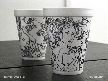Styrofoam Cup Drawings
