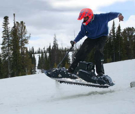 Gas-Powered Motorized Snowboard Seen On www.coolpicturegallery.net