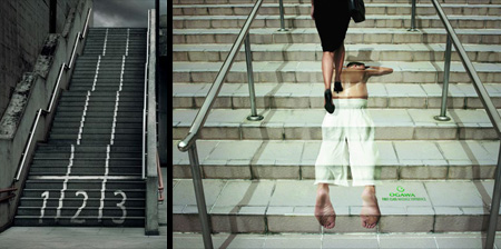 Creative Advertising on Stairs Seen On www.coolpicturegallery.net