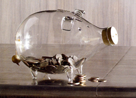 Glass Piggy Bank Glass Piggy Bank
