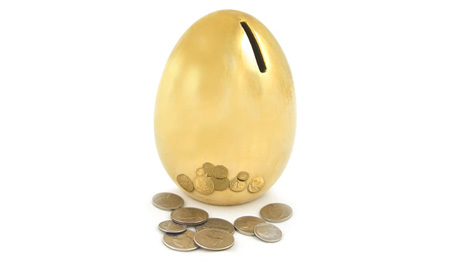 Golden Egg Coin Bank