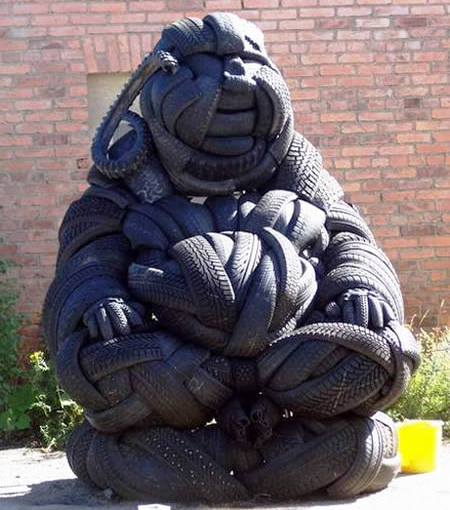 Buddha Tire Sculpture