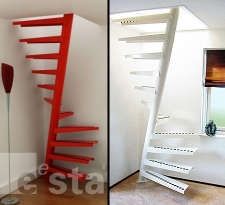 Unique stairs designed for small spaces and minimal openings. [link]