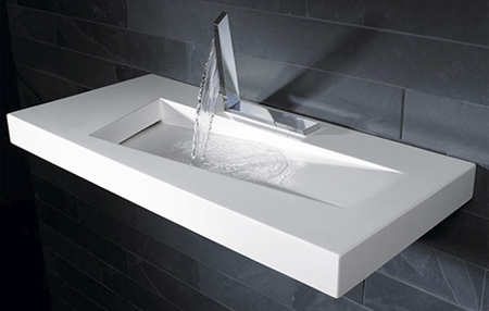 Sink on Stylish Sink Designed By Hansa Comes With Its Own Futuristic Faucet