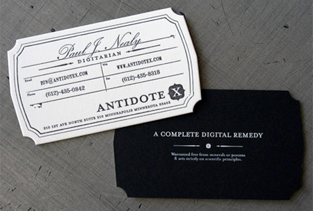 Tarjeta de visita X Antídoto Tarjeta de visita X Antídoto