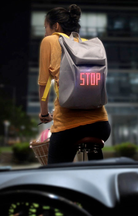 Backpack Shows Turn Signals