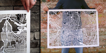 Amazing Hand Cut Map Art