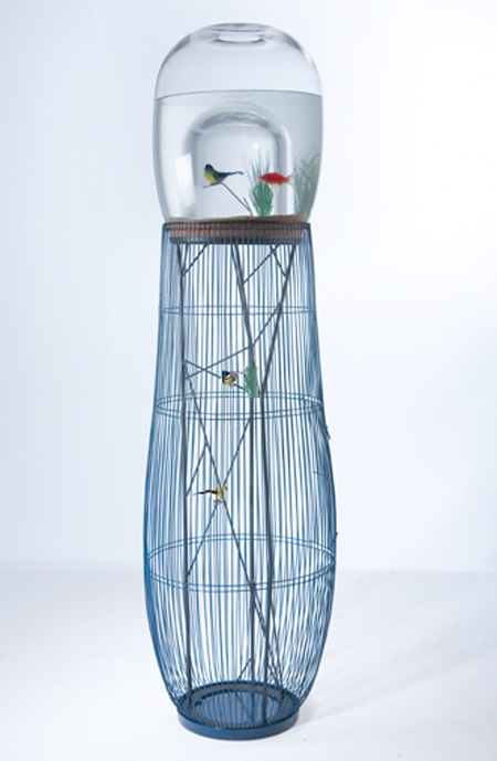 Bird Cage and Aquarium Combo