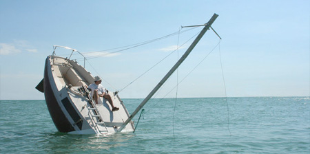 Sinking Boat Sculpture