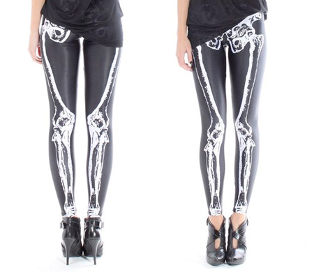 Clever leggings with leg bones print are perfect for Halloween link 