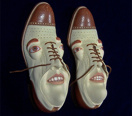 shoes with faces on them