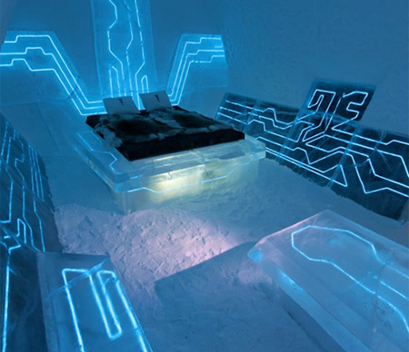 Cool TRON themed room at the world famous Ice hotel in Sweden link 