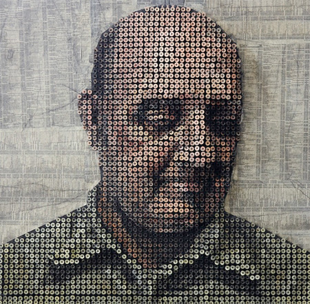 3D Portrait Made of Screws