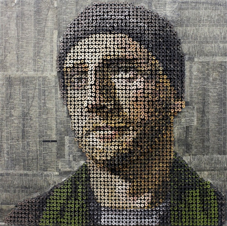 Portrait Made of Screws