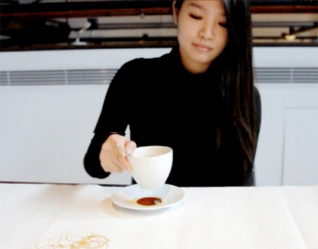 Artist Paints with Coffee